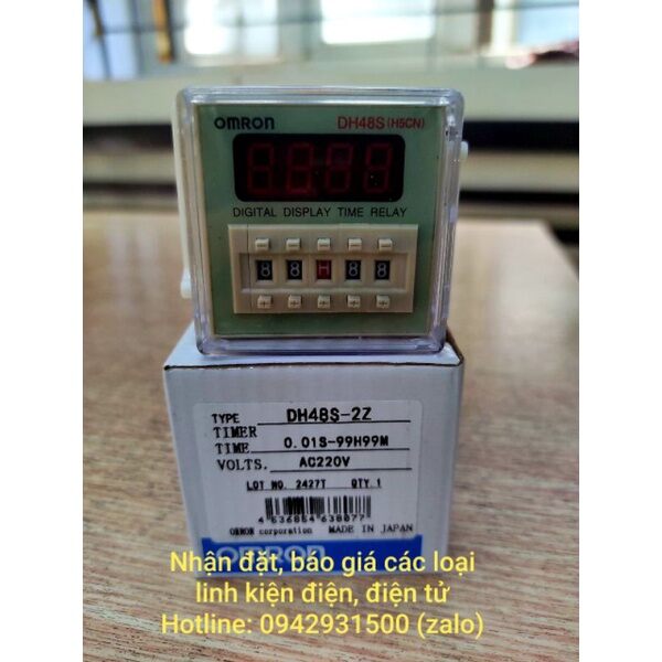 Timer điện tử role thời gian omron dh48s-2z 220v 24v kèm đế