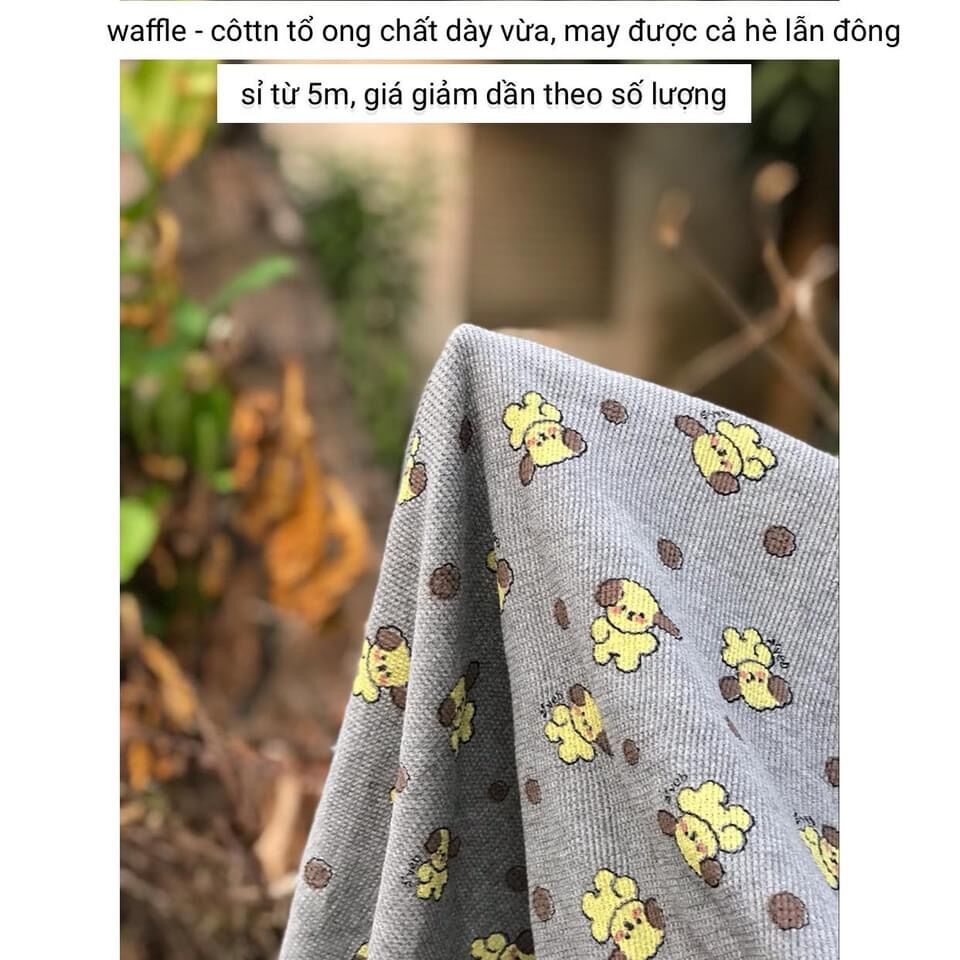 Vải cotton waffle cho bé t02/22