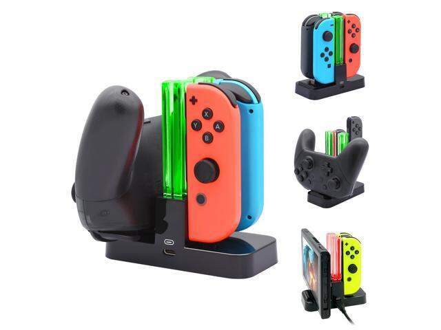 Dock sạc Joycon Và Pro Controller Nintendo Switch đế sạc tay cầm nintendo switch pro oled lite Dock sạc 4 tay cầm Joycon của hãng Dobe có ic nắn dòng, hỗ trợ các củ sạc điện thoại thông dụng