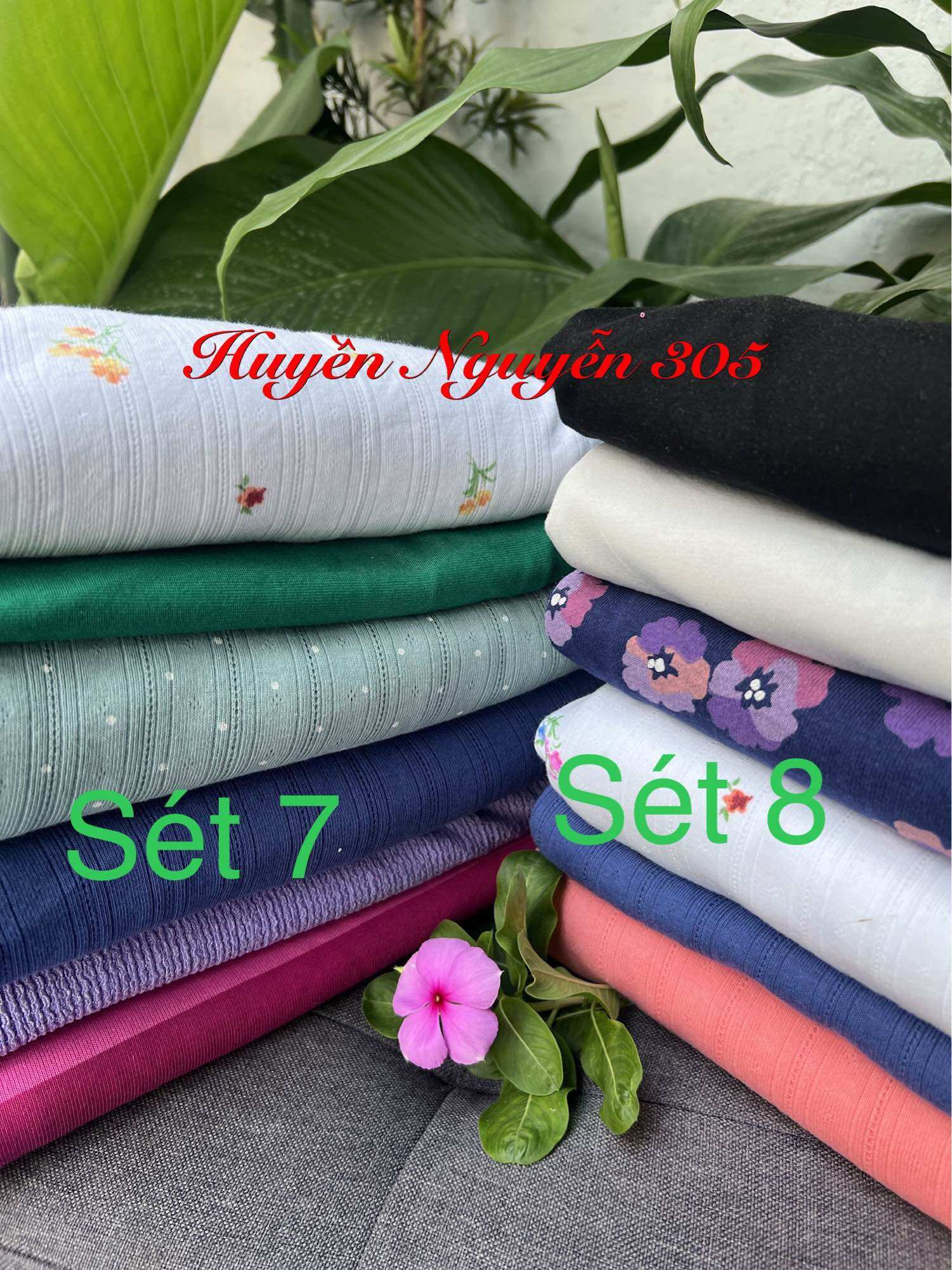 Sét thun 100% cotton 2c