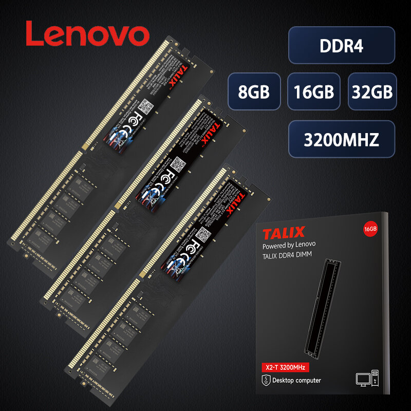 Lenovo | Bộ Nhớ RAM Máy Tính Để Bàn Lenovo TALIX DDR4 8GB X2 3200MHz Dành Cho Chơi Game PC & Đa Nhiệm Văn Phòng, Tương Thích Với Bo Mạch Chủ Intel AMD Giá 3,795,000 Đồng*Miễn phí vận chuyển