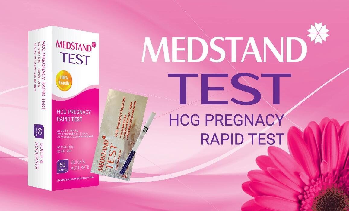 [CHÍNH HÃNG] Que thử thai Medstand Test HCG Pregnacy Rapid Test dụng cụ y tế giúp phát hiện thai sớm, nhanh, chính xác
