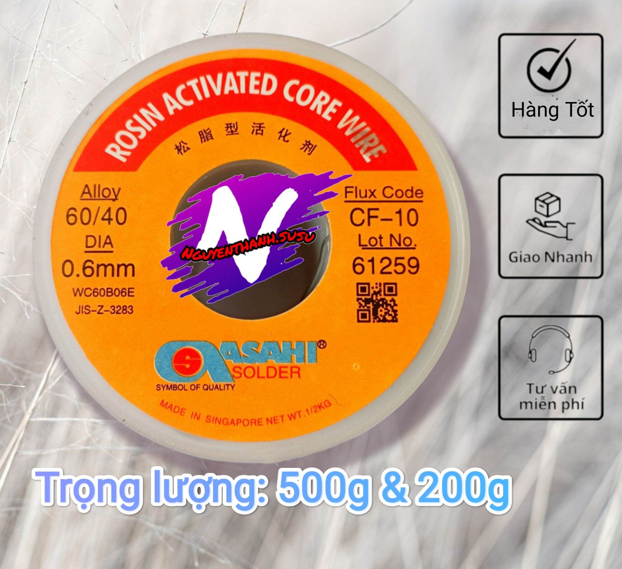 Thiếc hàn asahi 0.8mm, 500g