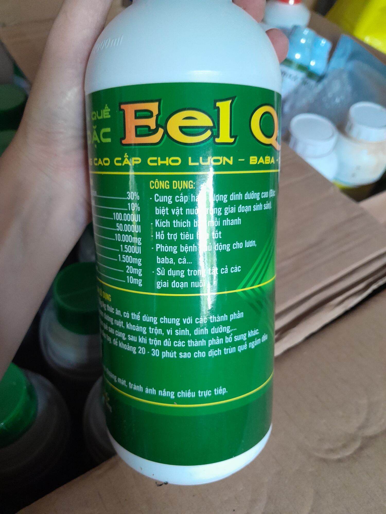 [Chai 1 lít] Dịch trùn quế Eel Q đậm đặc cho lươn, ba ba, cá