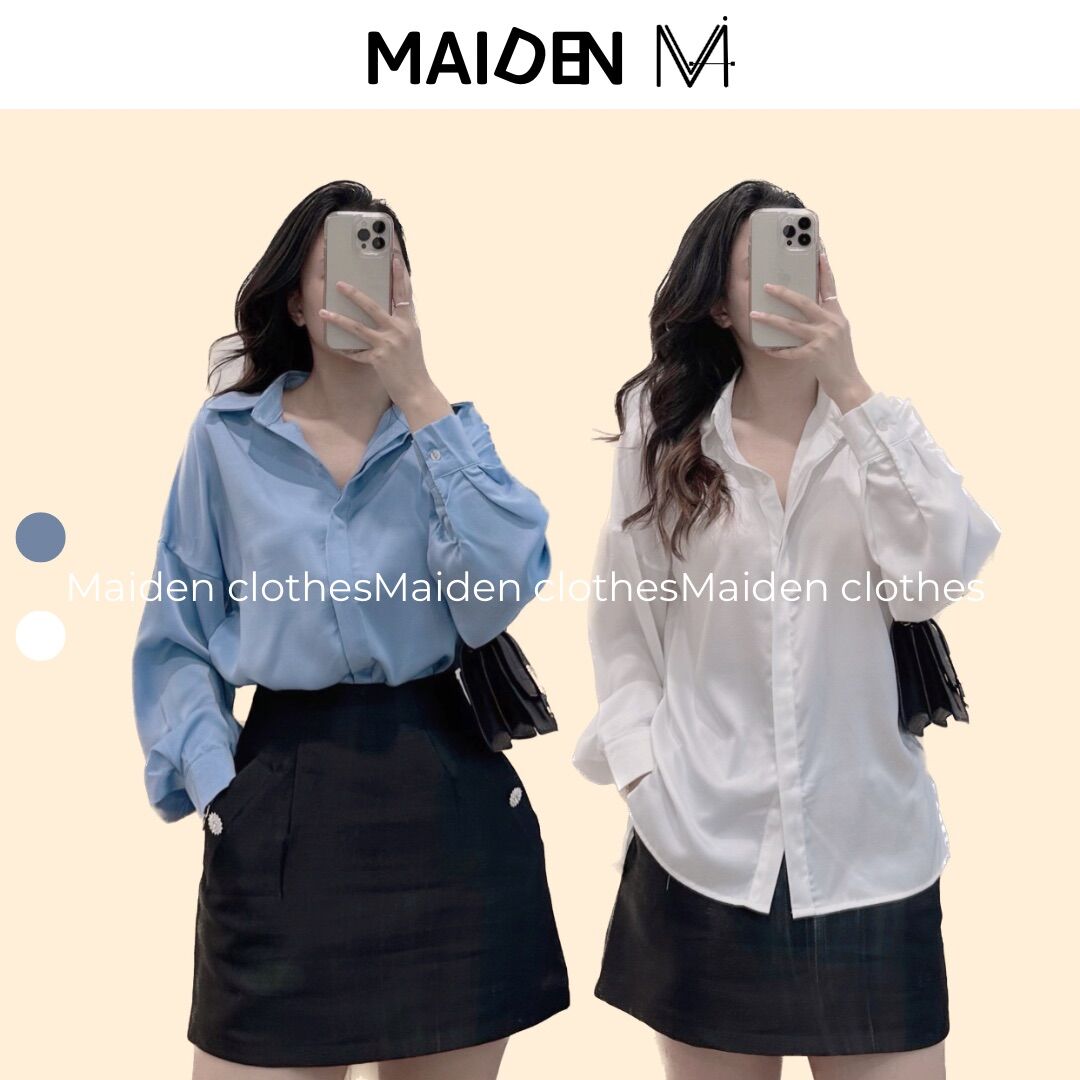Áo sơ mi dáng xuông chất lụa cao cấp MAIDEN