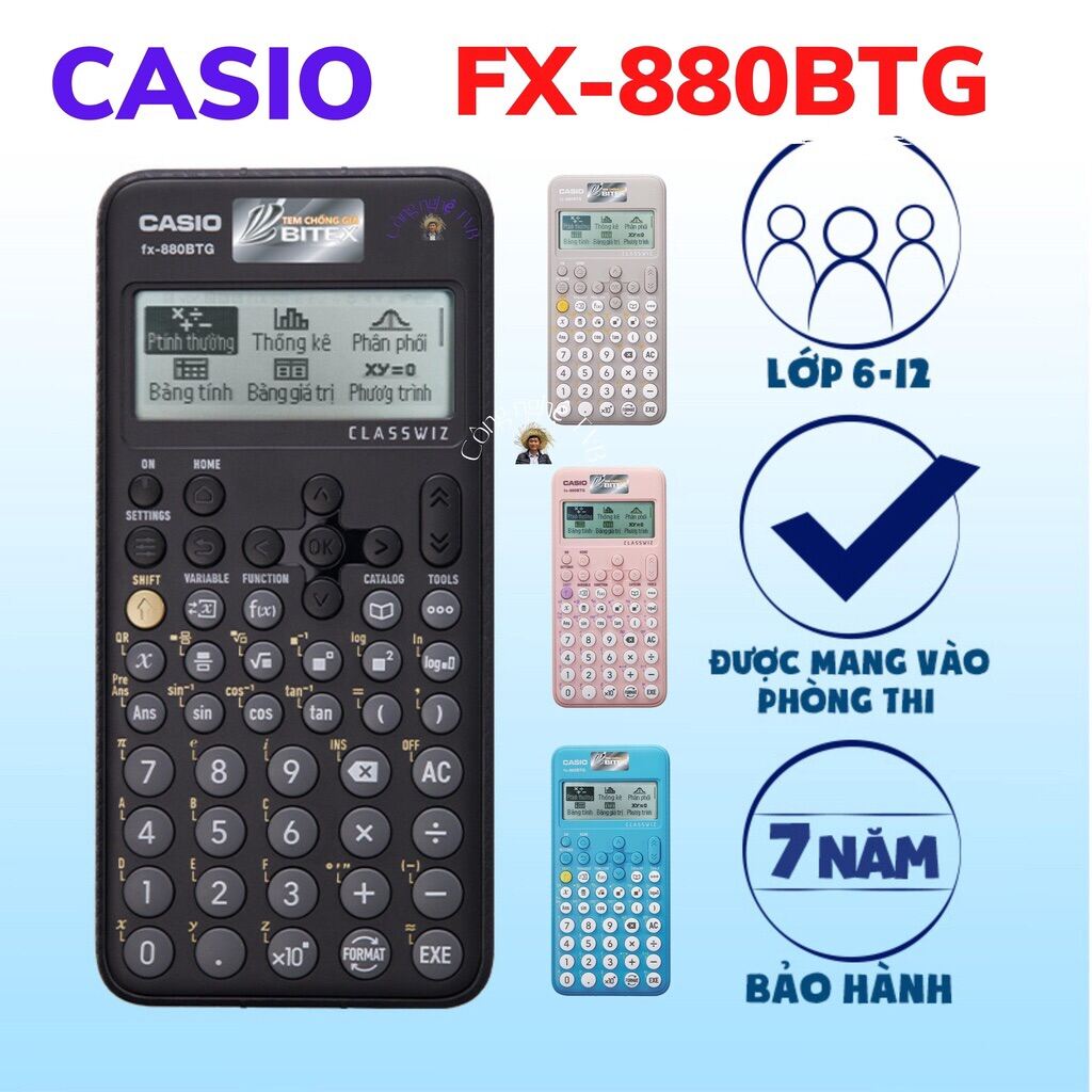 MÁY TÍNH HỌC SINH CASIO FX-880BTG HÀNG CHÍNH HÃNG  5 23