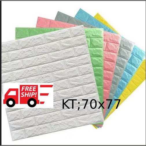 Combo 10 tấm xốp dán tường giả gạch 3D loại 1 kt 70x80cm, Xốp dán tường giả gạch 3D giá rẻ , miếng xốp dán tường , giấy dán tường giá sỉ , dán tường đẹp rẻ trang trí nhà cửa chống ẩm mốc