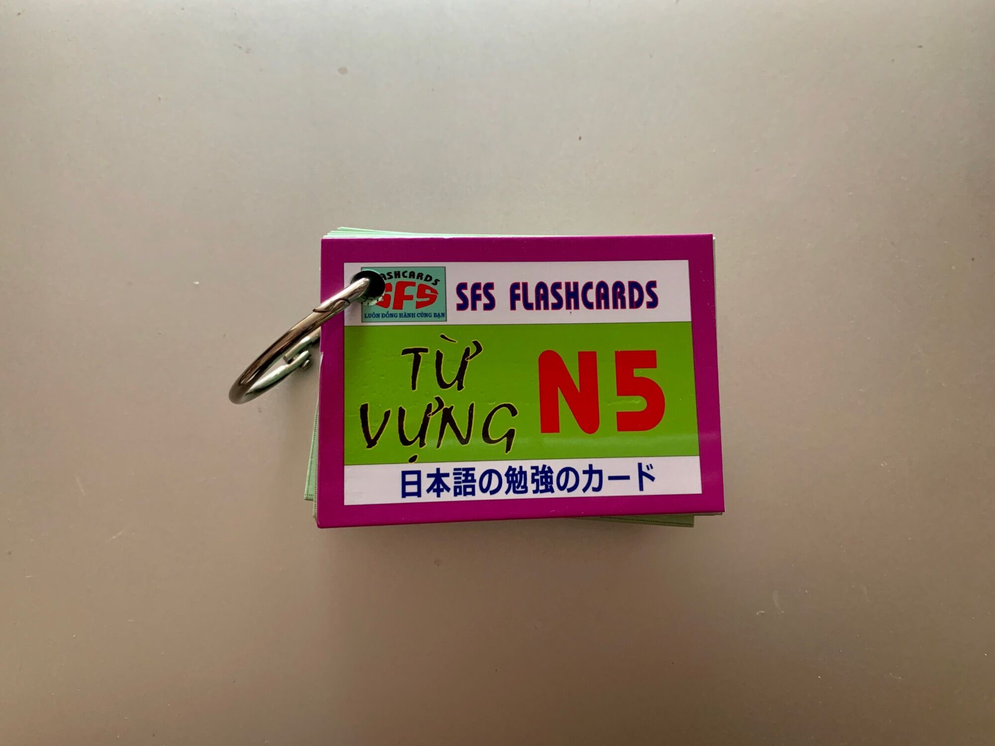 Flashcards từ vựng N5 - Thẻ từ vựng N5 có ép plastic chống nước