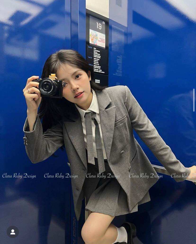 Set Áo Blazer Grey - CLARA RUBY DESIGN