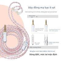 Yongse | Dây Cáp Cân Bằng MMCX Nâng Cấp Bọc Bạc Đồng Đơn Tinh Thể 0.78