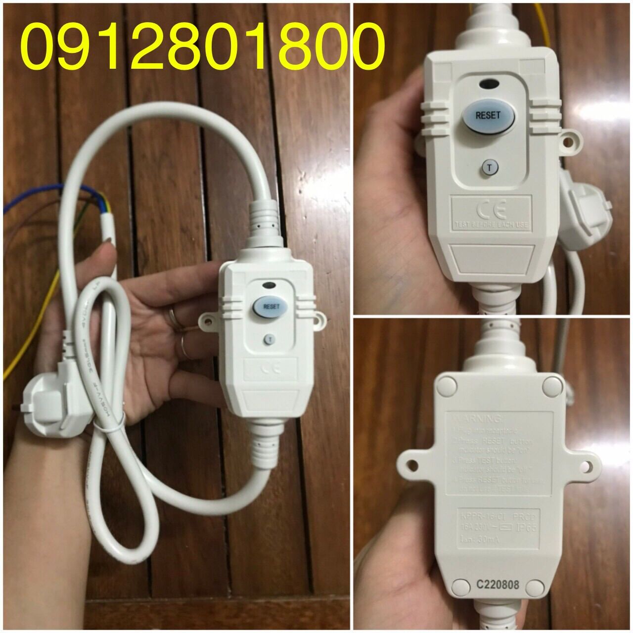 Dây chống giật bình nóng lạnh 16a 110v - 250v 30ma - hàng tốt