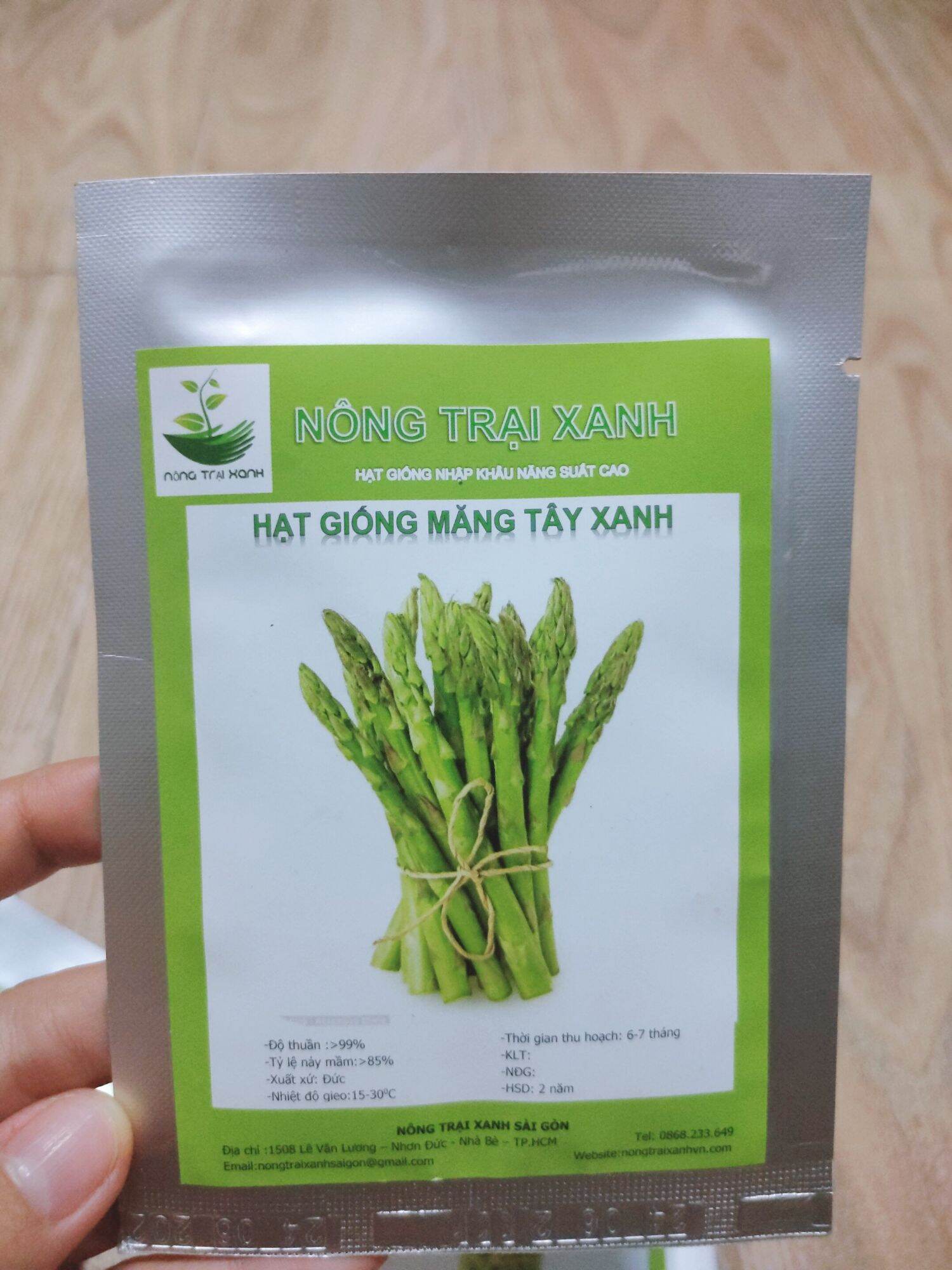 Hạt giống măng tây xanh, trắng