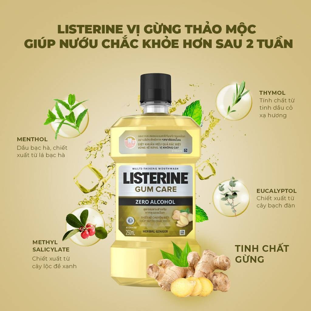 Listerin - Nước súc miệng Listerin gừng Gum Care 750ml siêu to. siêu tiết kiệm