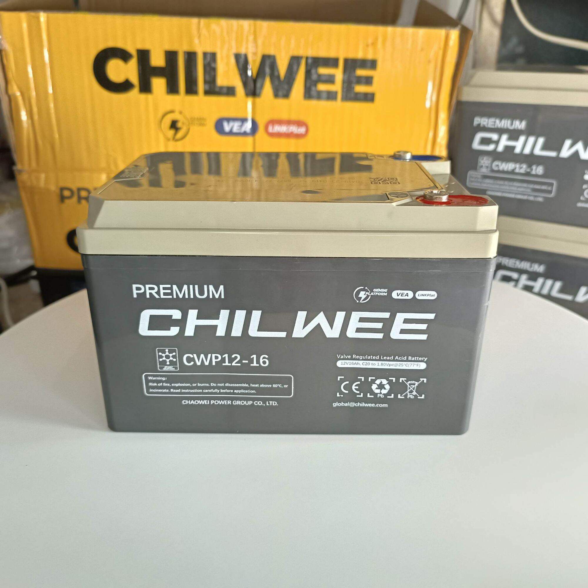 Ắc quy xe đạp điện 12V-16Ah Chilwee CWP12-16 dòng Premium công nghệ Graphene nâng cao công suất vượt