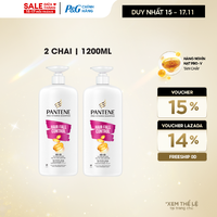 Combo 2 Dầu Gội PANTENE Pro-Vitamin Ngăn Rụng Tóc/ Phục Hồi Hư Tổn/ Suôn Mượt Óng Ả Chai 1200ML