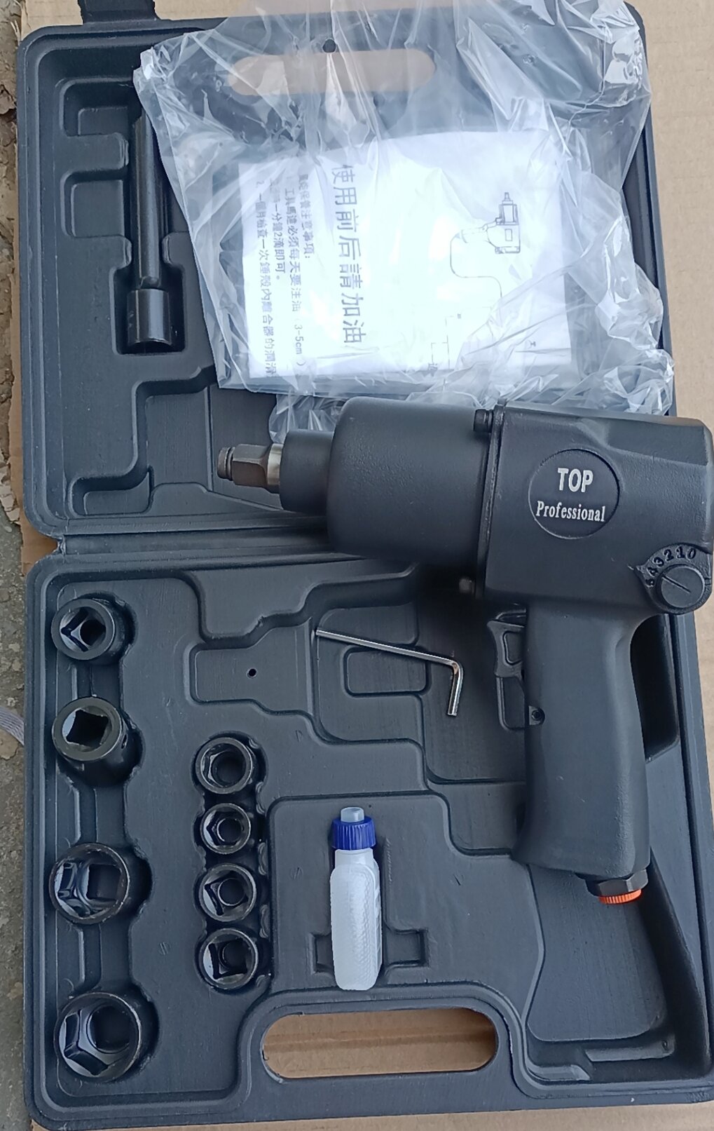 Máy bắn ốc bằng hơi top - made in taiwan, 2 búa tặng kèm đầu khẩu cao cấp