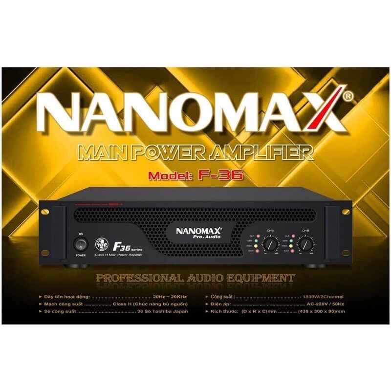Cục đẩy cao cấp nanomax f-36, 36sò japan, cs 2800w