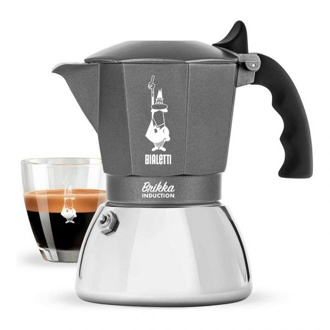 Ấm pha cà phê Bialetti Brikka Induction 4 cup , dùng được với cả bếp từ