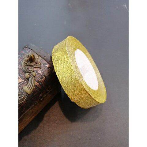 Cuộn dây ruy băng kim tuyến nhũ màu vàng bạc bản 1cm, 2cm, 4cm dài 22m trang trí hộp quà