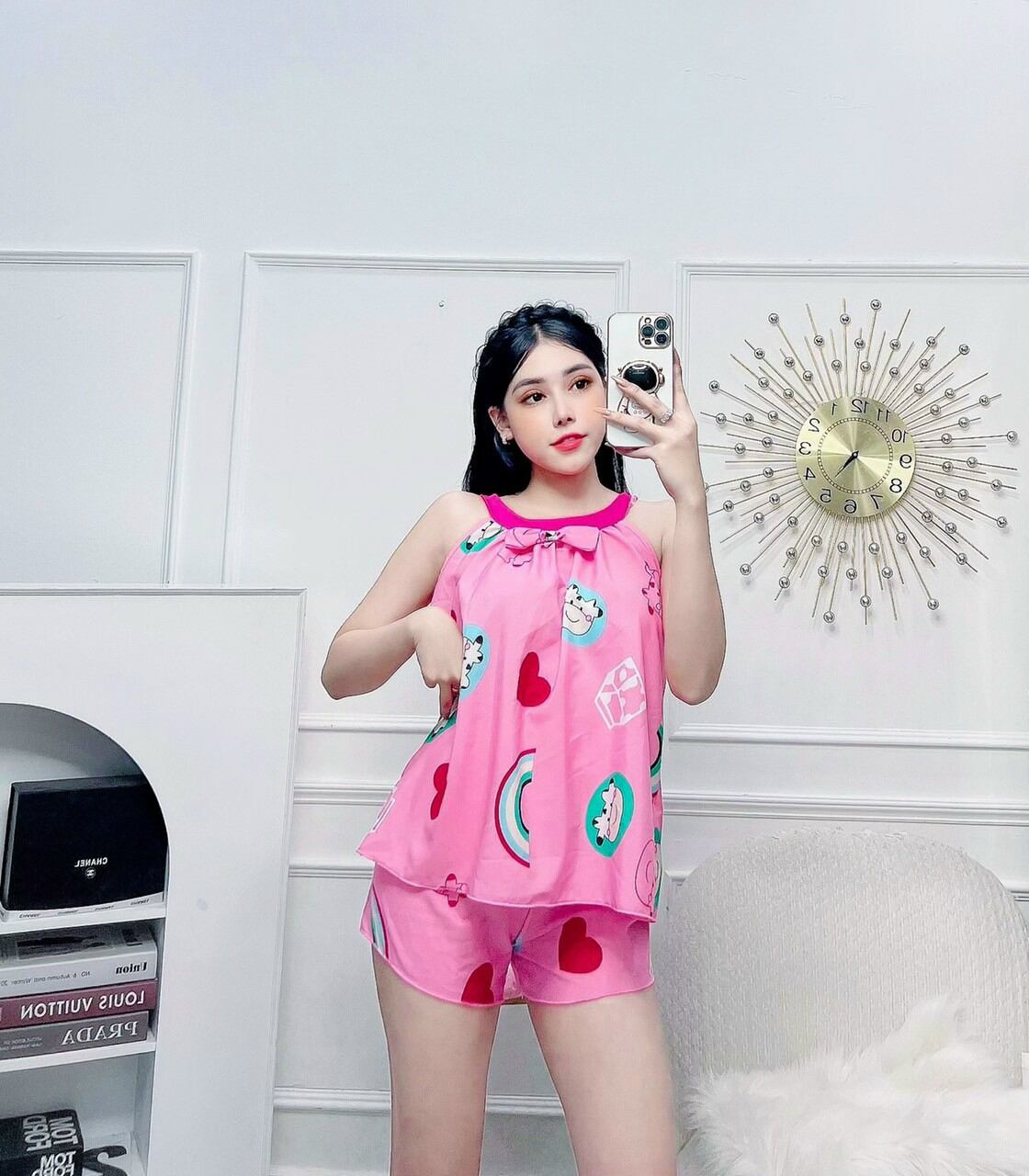 [Sale Free Ship] Đồ Bộ Nữ Mặc Nhà Lụa Hàn Gợi Cảm  - M49