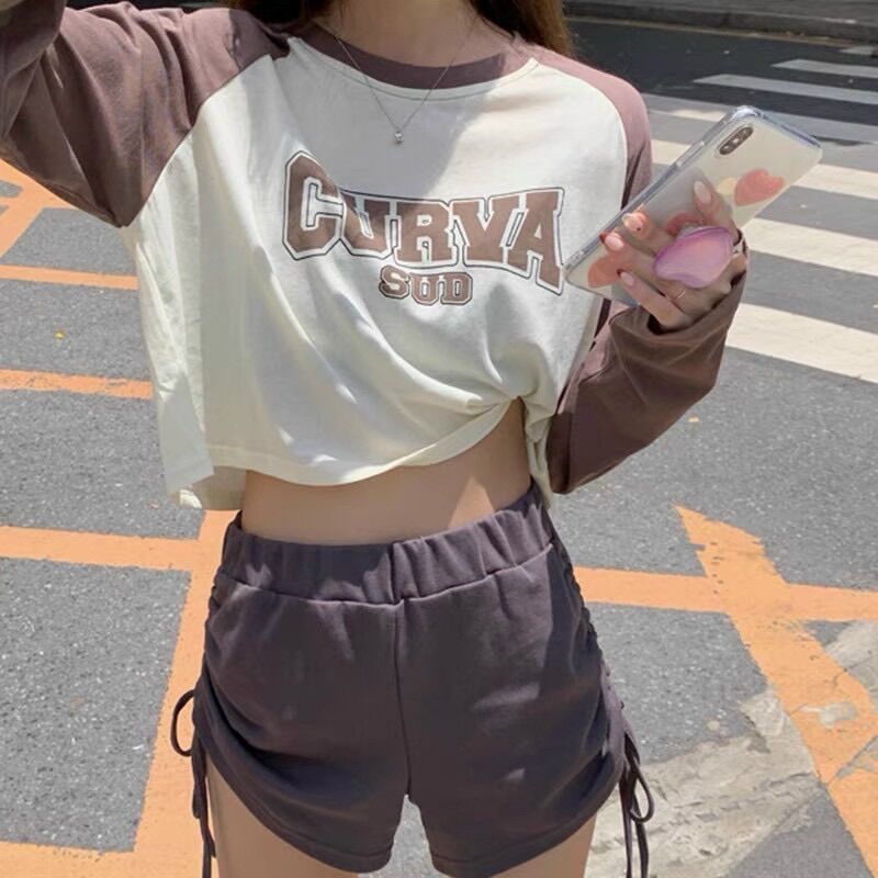 Áo croptop tay dài thun CUVA BG