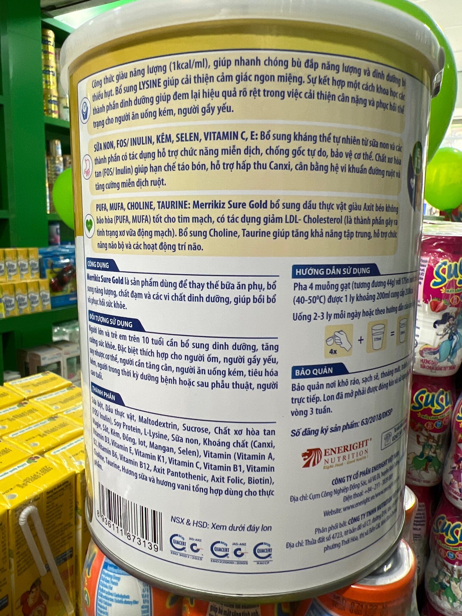 SỮA Bột MERRIKIZ GOLD SURE 900G