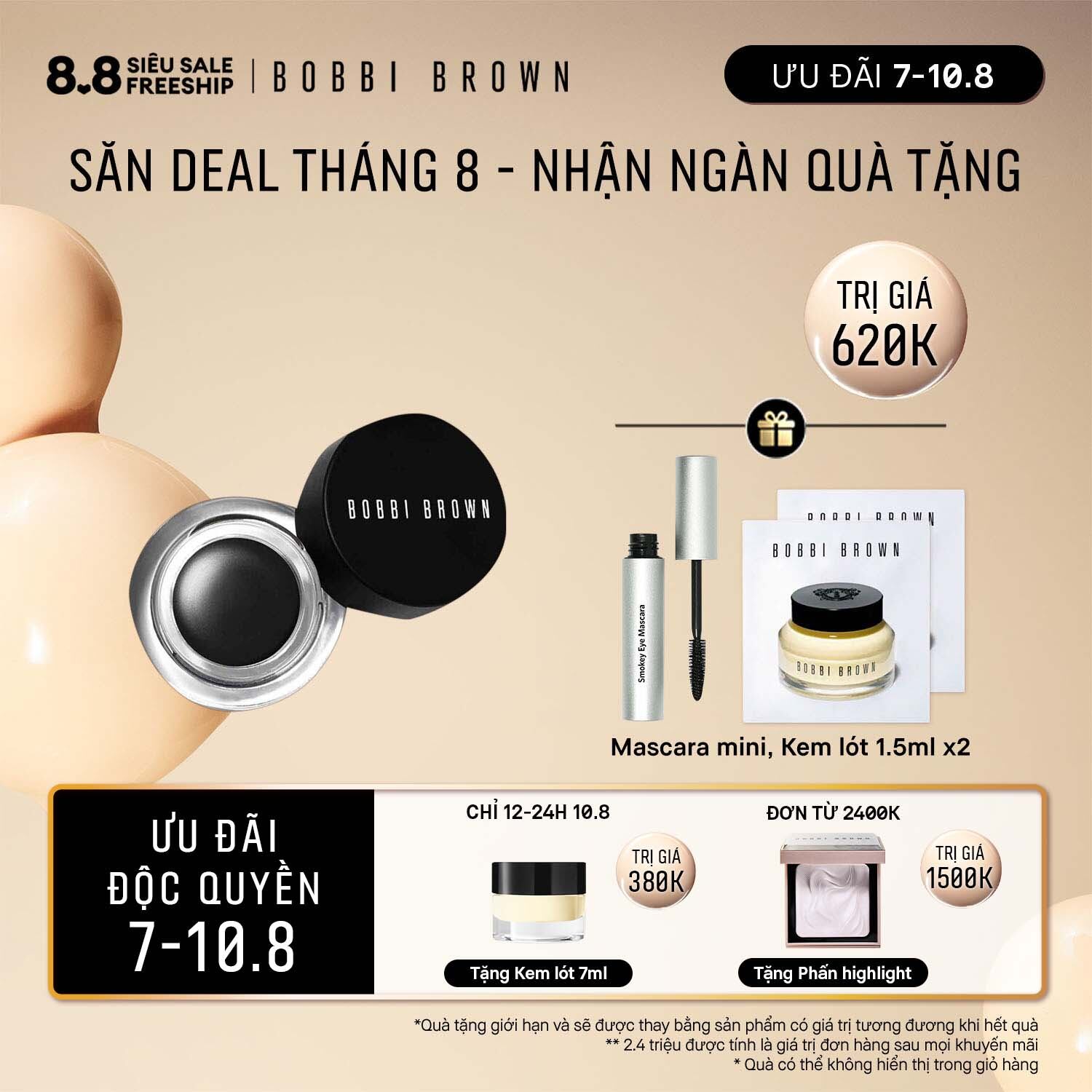 [ĐỘC QUYỀN 7-10.8] Gel kẻ mắt lâu trôi Bobbi Brown Longwear Gel Eyeliner 3g