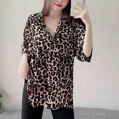 Áo sơ mi nữ hoạ tiết form rộng