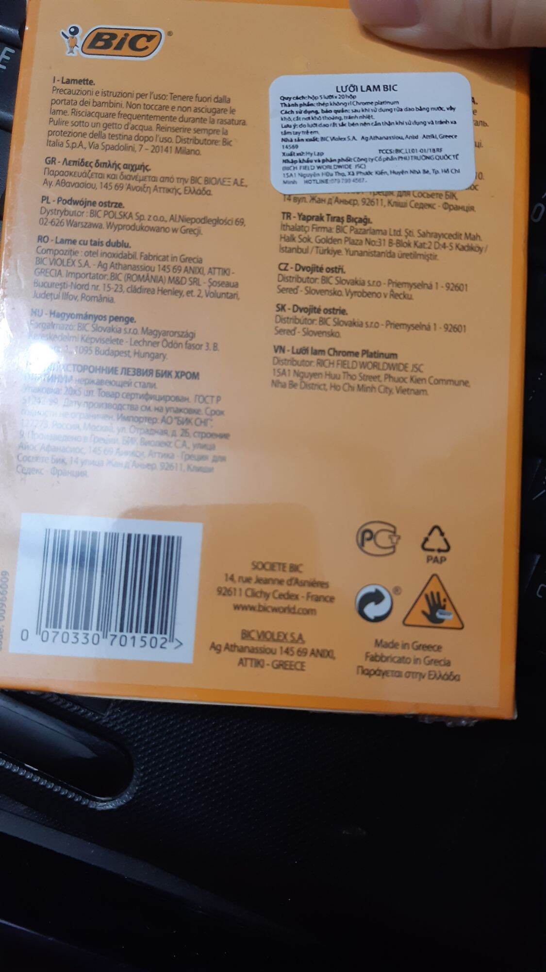 combo 20 hộp dao lam BIC siêu bén