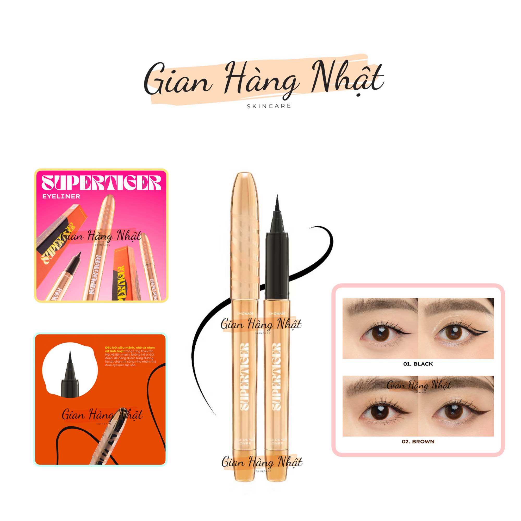 Bút kẻ mắt siêu mảnh Lemonade SuperTiger Micro Eyeliner 1g