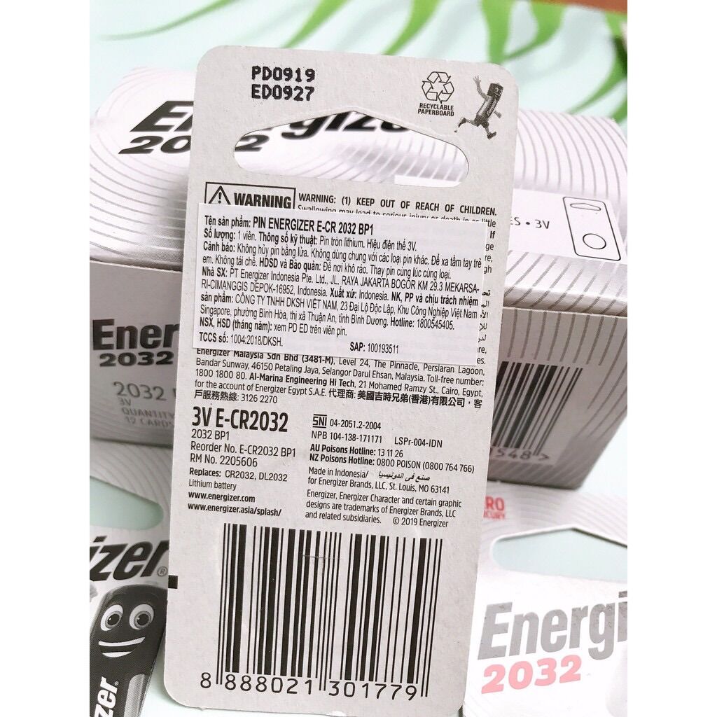 Pin Cúc Áo Energizer 2032