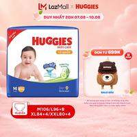 Tã quần Huggies Skincare Mega Jumbo M106/L100+4/XL84+4/XXL76+4 với tràm trà dịu da