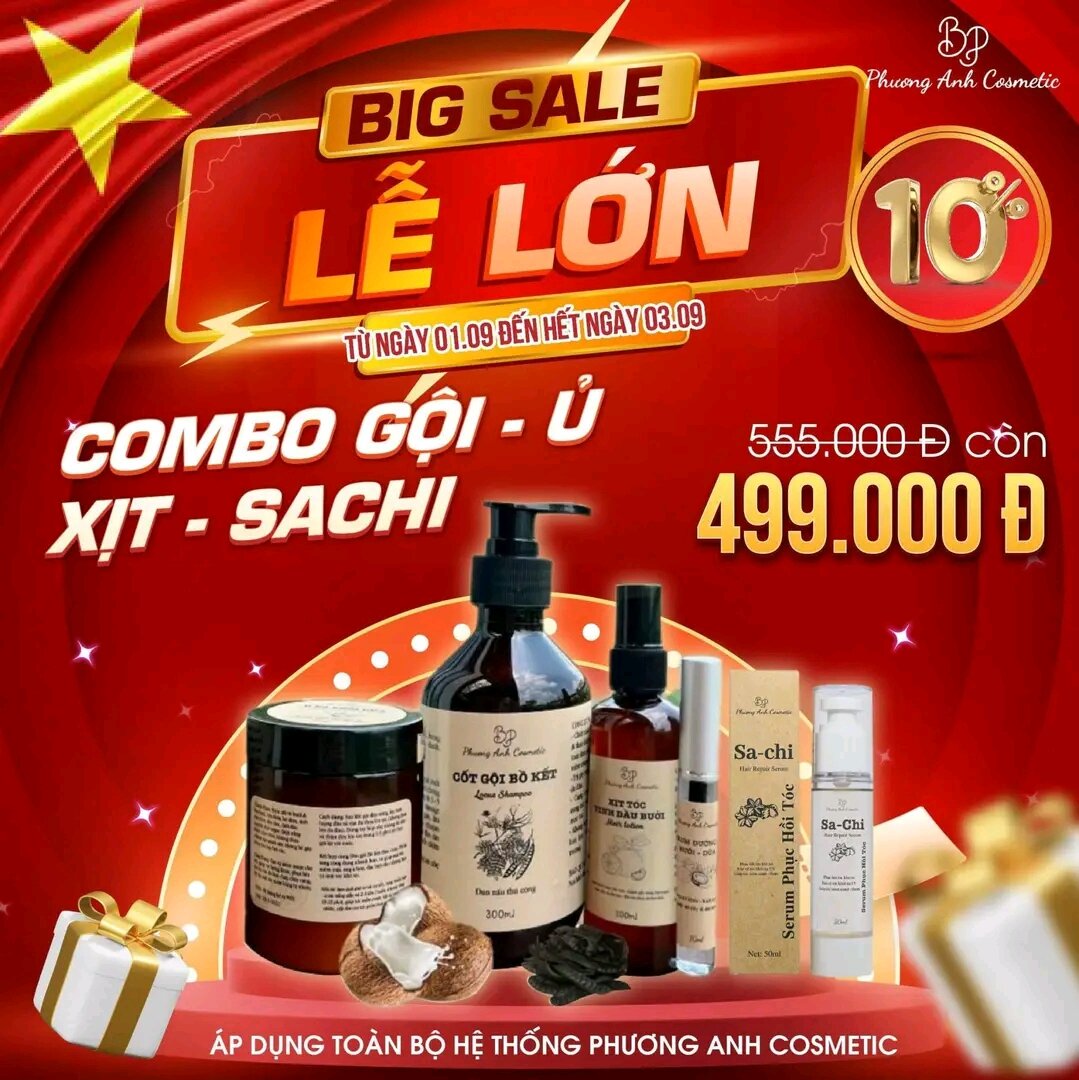 Combo dầu gội xả bồ kết thiên nhiên ngăn rụng tóc