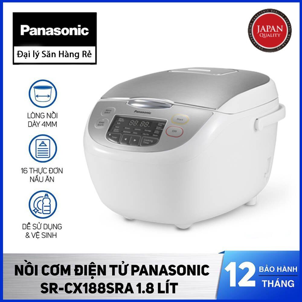 Nồi cơm điện tử panasonic 1.8 lít sr-cx188sra - hàng chính hãng | made in malaysia