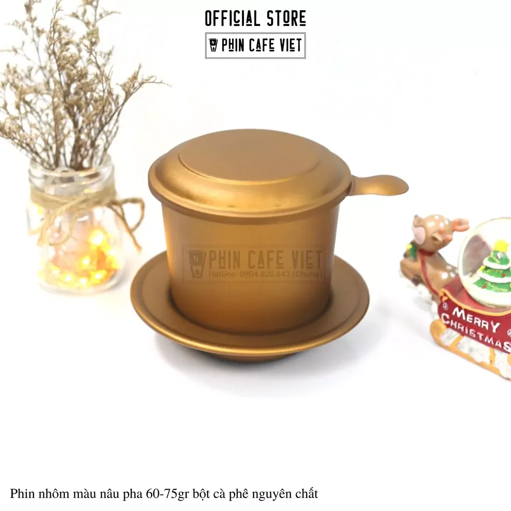 Phin cafe nhôm màu đen pha 60-75gr bột
