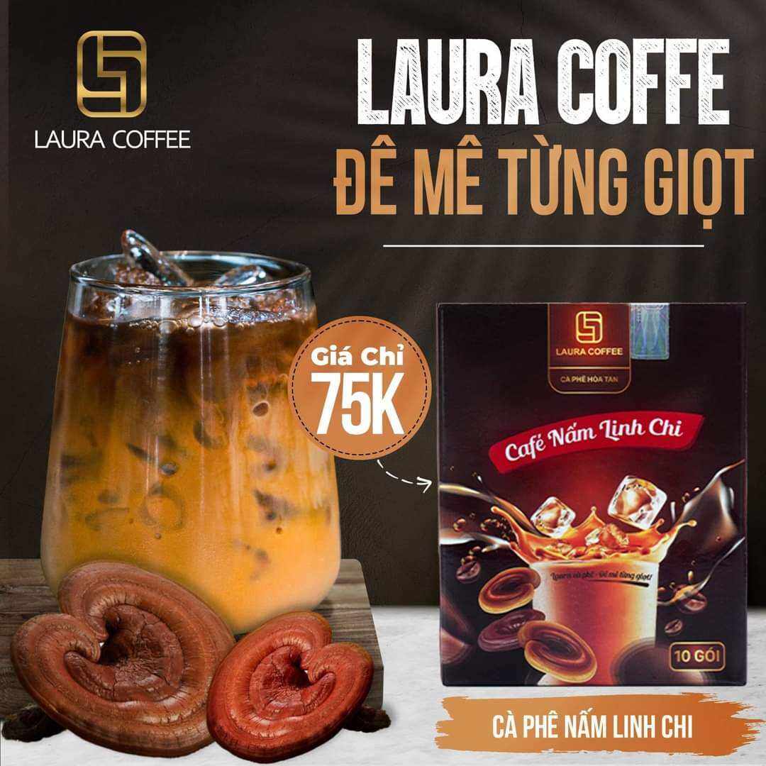 Cà phê nấm Linh chi Nhật Kim Anh Laura Coffee - Cà phê hòa tan Laura Sunshine