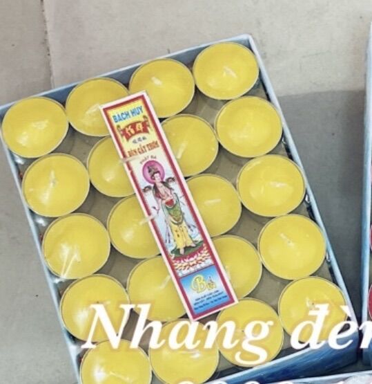 Nến viên tròn Tealight -Cháy liên tục 4h- Đốt Đèn Xông Tinh Dầu - Trang Trí đèn hoa (100viên)