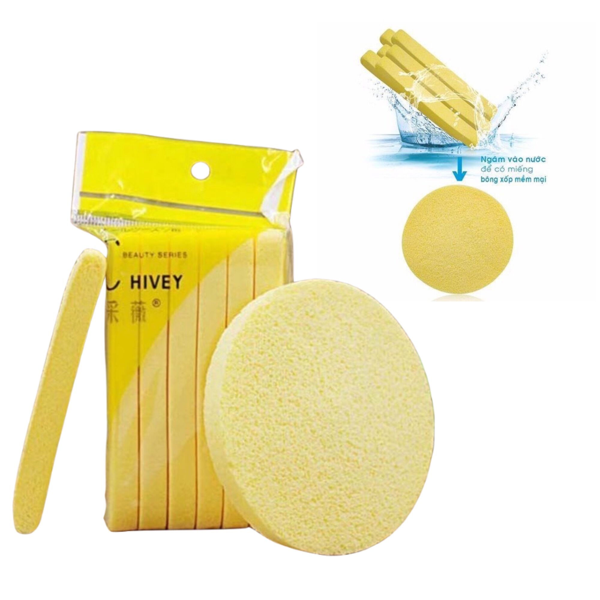 Bông mút nở rửa mặt dạng nén chivey 12 thanh/ gói