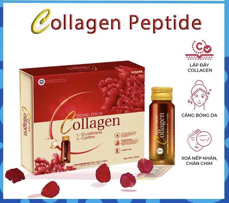 Collagen peptide dạng nước uống Nhật Bản ( hộp 10 lọ ) collagen giúp căng bóng da, giúp đẹp da