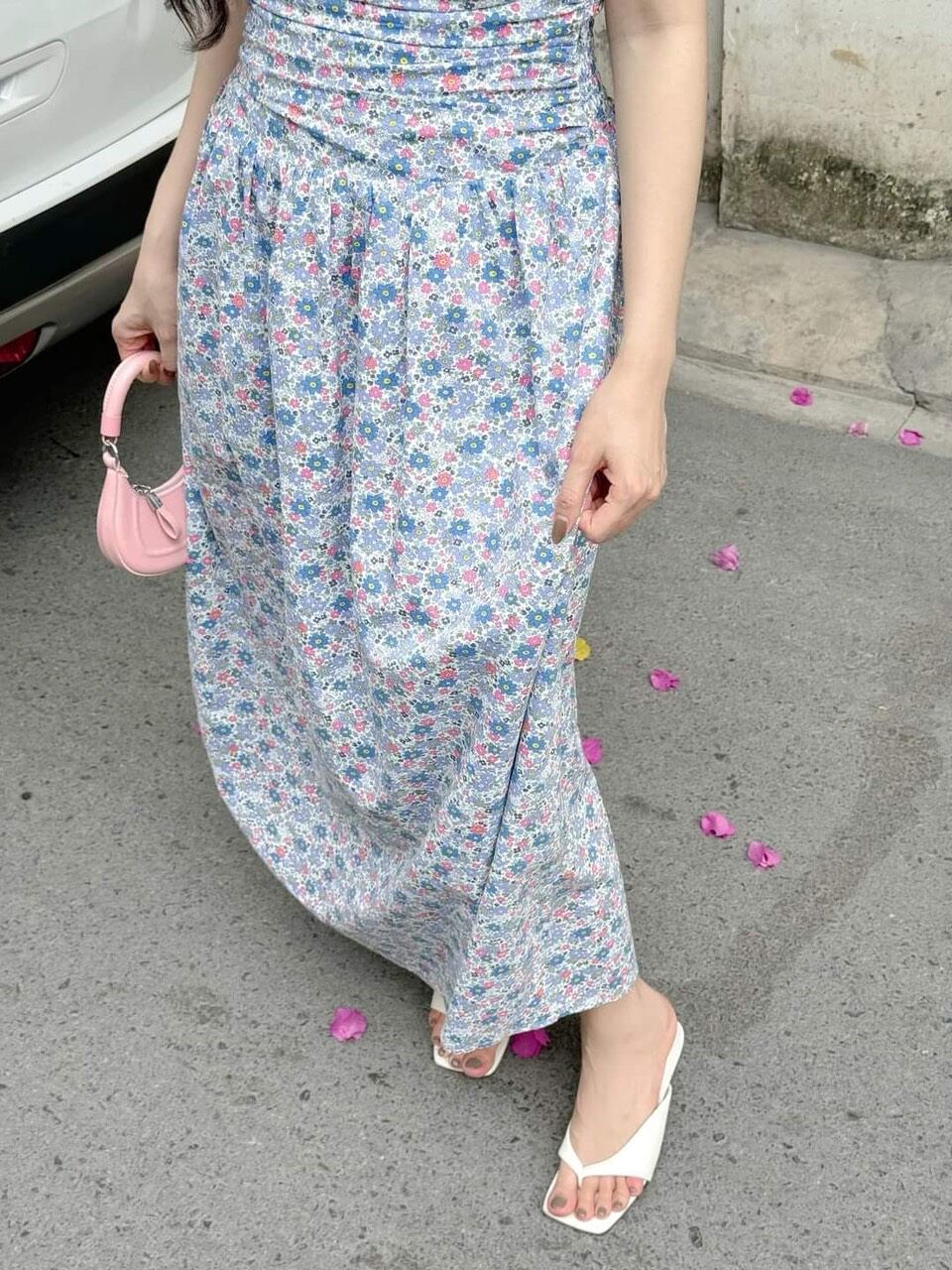 Đầm maxi hoa nhí cúp ngực xinh (kèm ảnh chụp thật)