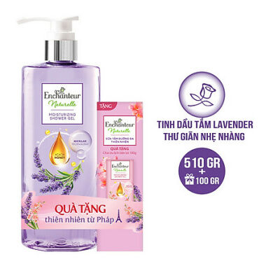 [Hcm]Sữa Tắm Enchanteur Naturelle Hương Lavender 510G Tặng Chai Sữa Tắm 100Gr