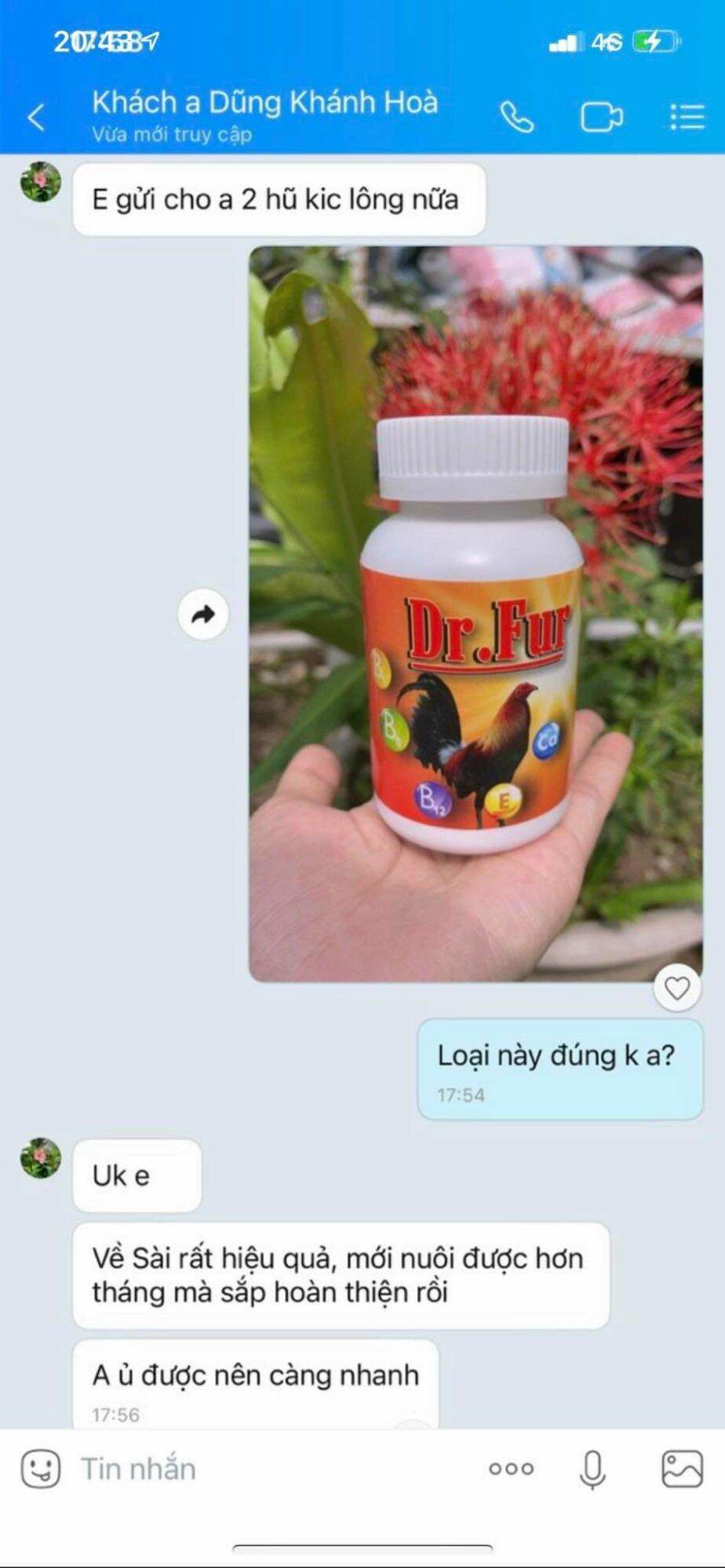 Dr.Fur(lẻ 50v)_ kích mọc lông nhanh gà đá