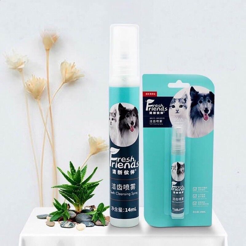 Xịt thơm miệng - diệt khuẩn cho chó mèo Fresh Friend - chống hôi miệng chó mèo