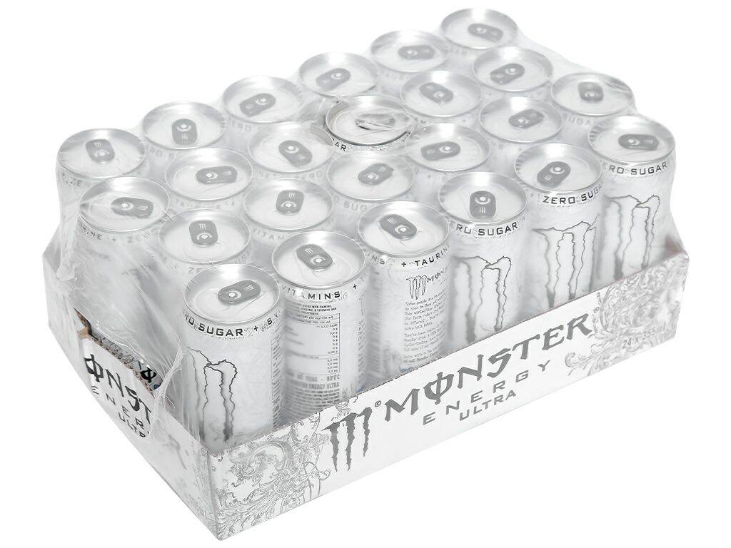 Monster Energy trắng 24 lon