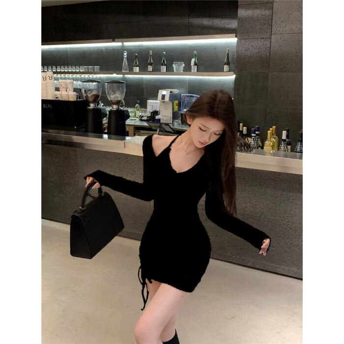 Váy Ngắn Bó Sát Ren Gợi Cảm Mùa Xuân Mới Pure Desire Cho Nữ Váy Ngắn Bó Sát Dây Rút Váy Ngắn Bó Sát 