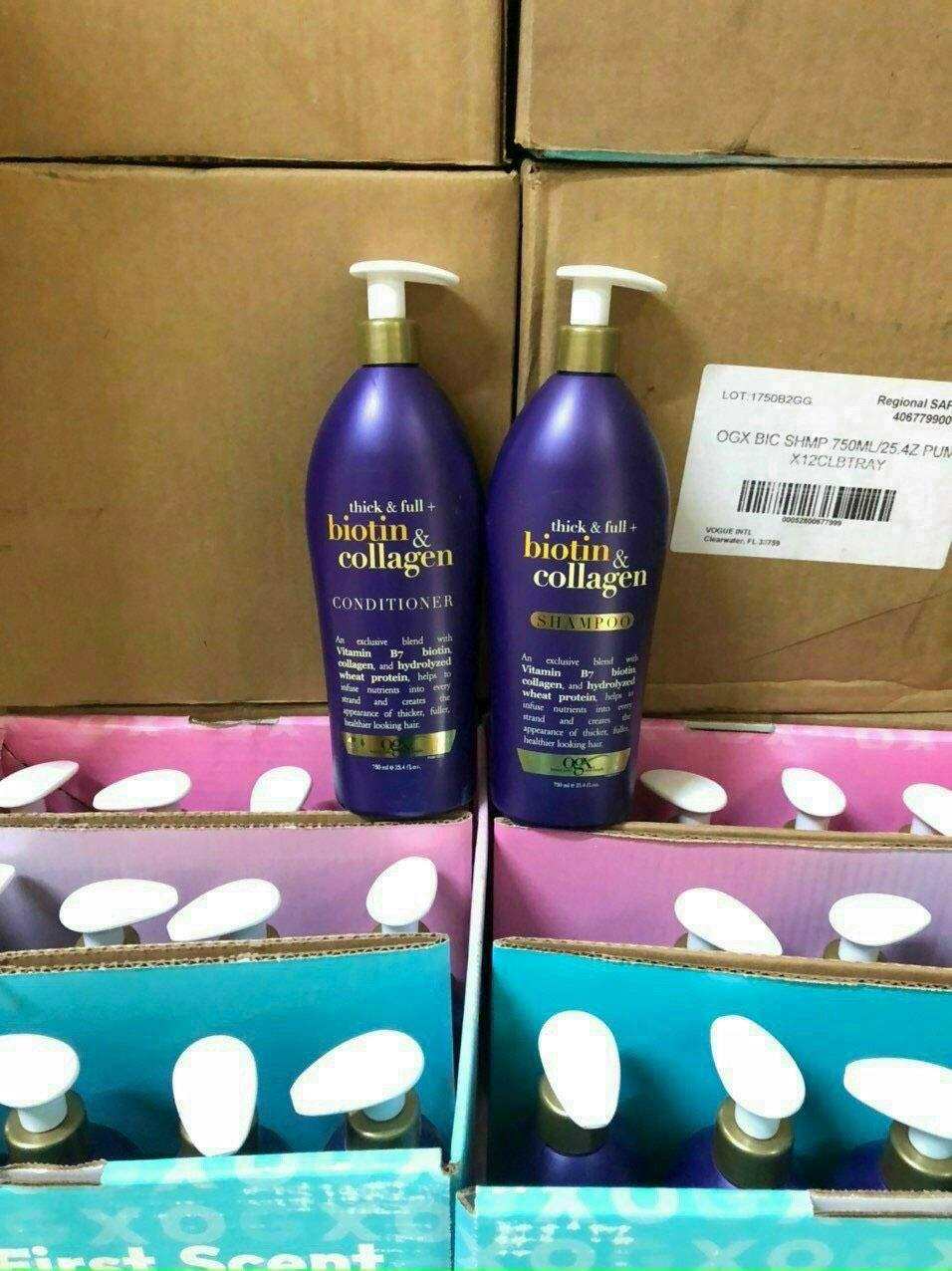 CẶP DẦU GỘI BIOTIN & COLLAGEN MỸ 750ml CÓ VÒI