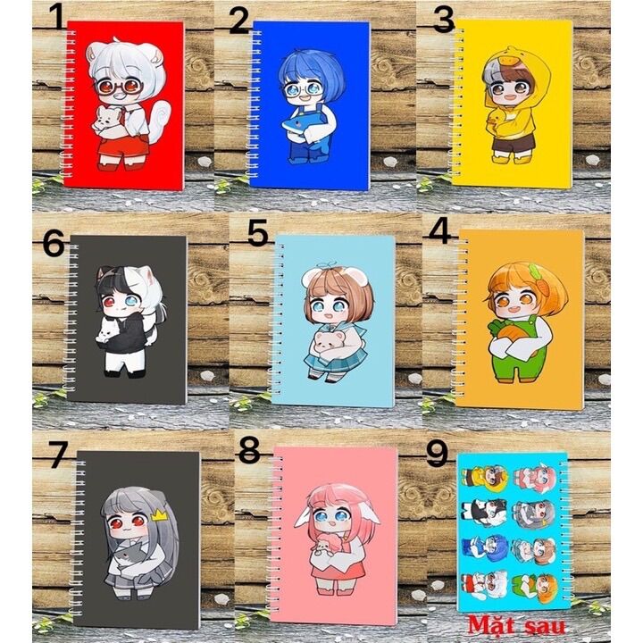 Sổ hero team 200 trang gáy lò xo/ sổ tay hero team a6 2 mặt ảnh