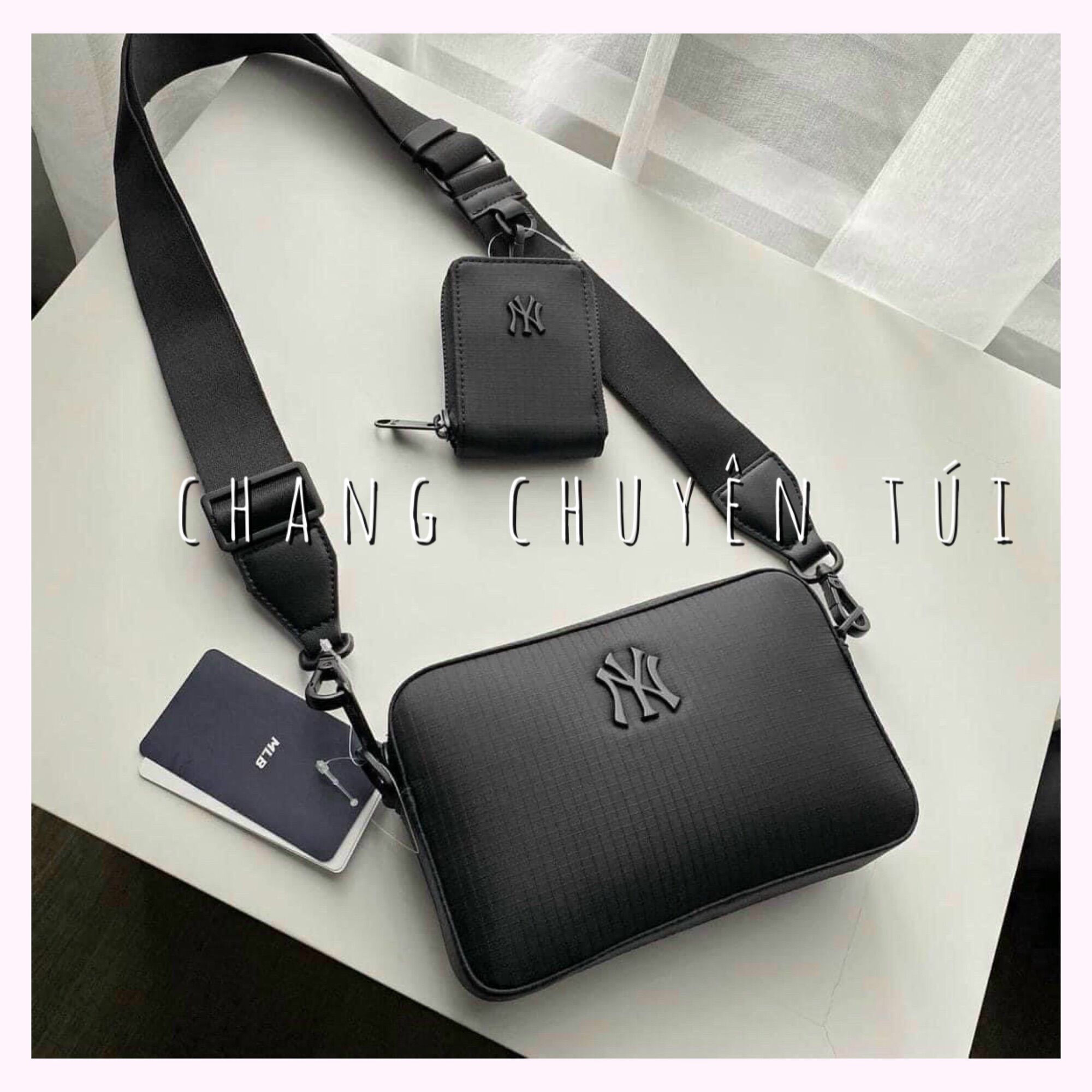 Túi Đeo chéo NY nylon 2 chi tiết dành cho nam/nữ chuẩn phom