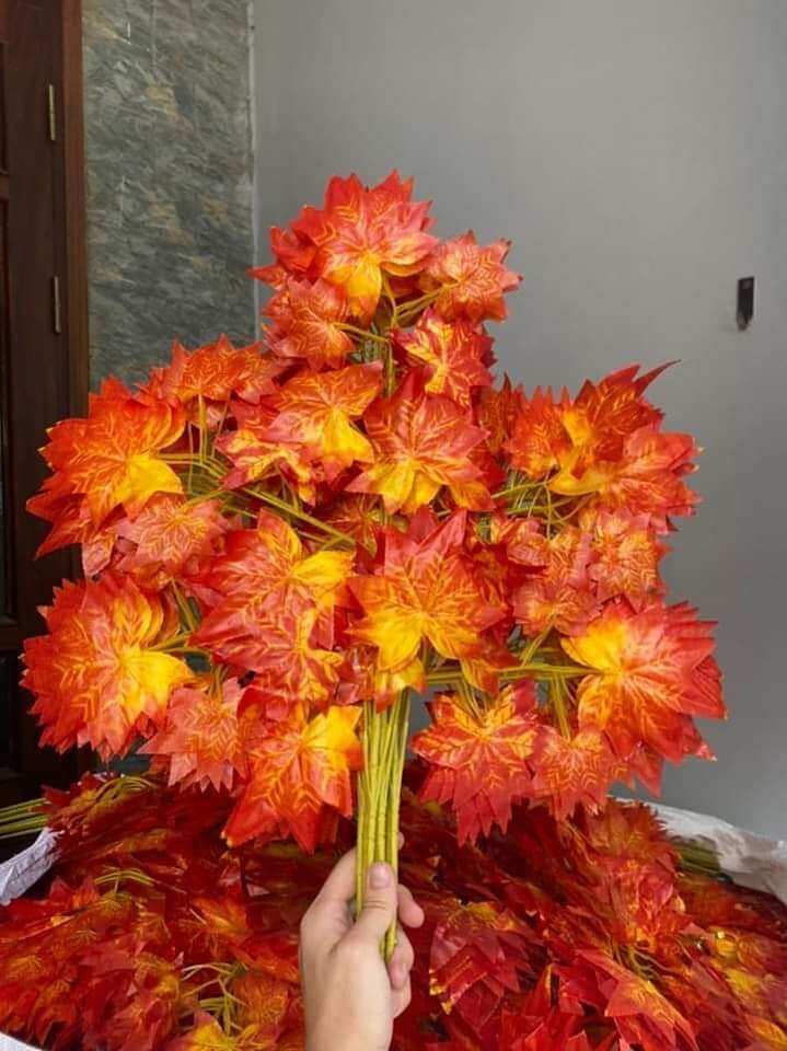 Cành lá phong đỏ 25lá
