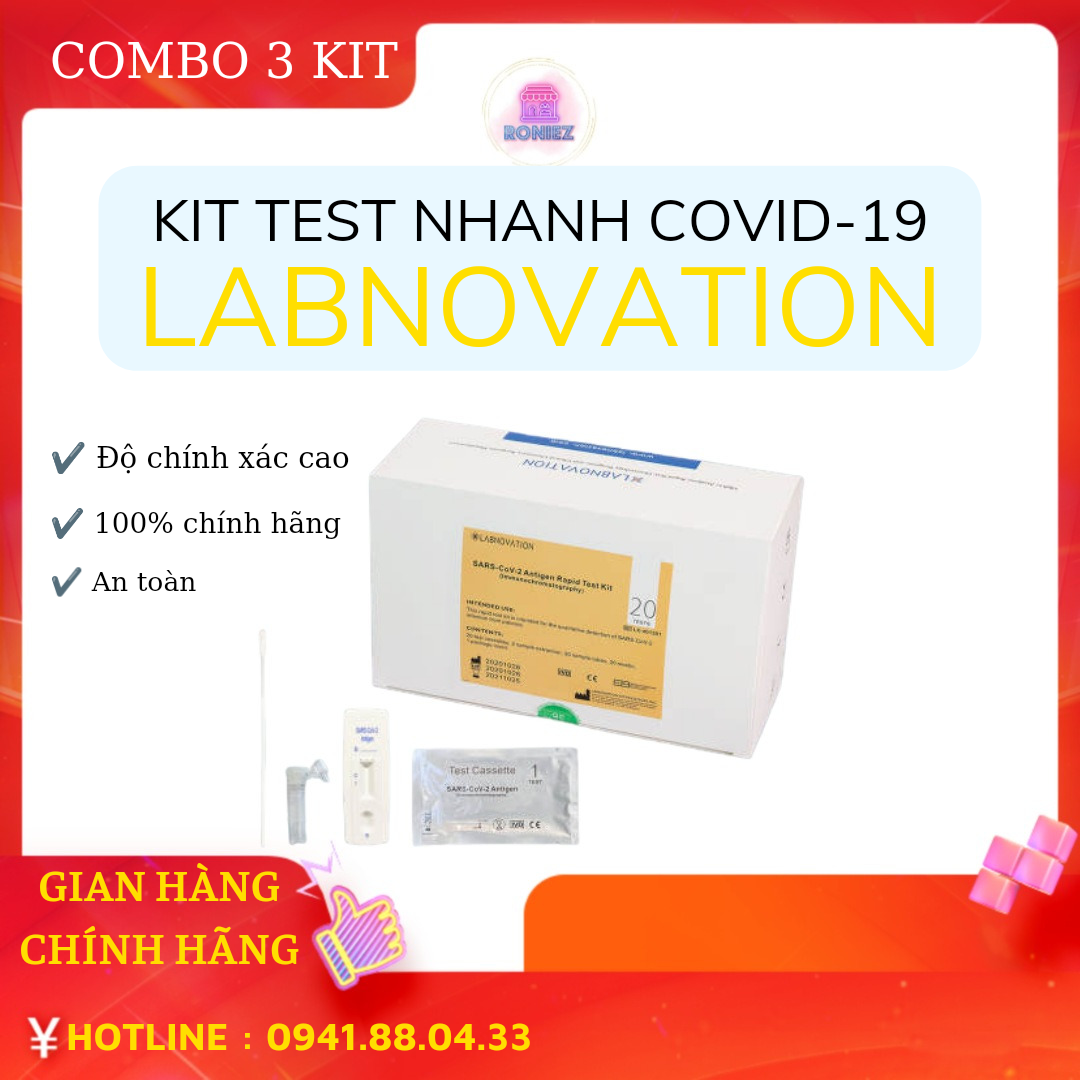 Combo 3 bộ kit test nhanh covid 19 labnovation công nghệ đức